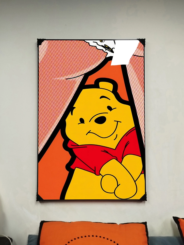 곰돌이 푸우 그림 액자 팝아트 인테리어소품 그림액자 원화그림 원화액자 대형그림액자 거실인테리어 이미지