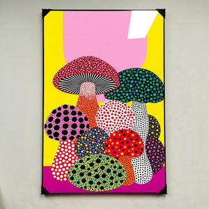 그림 액자 팝아트 인테리어소품 그림액자 버섯액자 쿠사마야요이 버섯 그림 액자 인테리어소품 그림액자 대형그림액자 이미지
