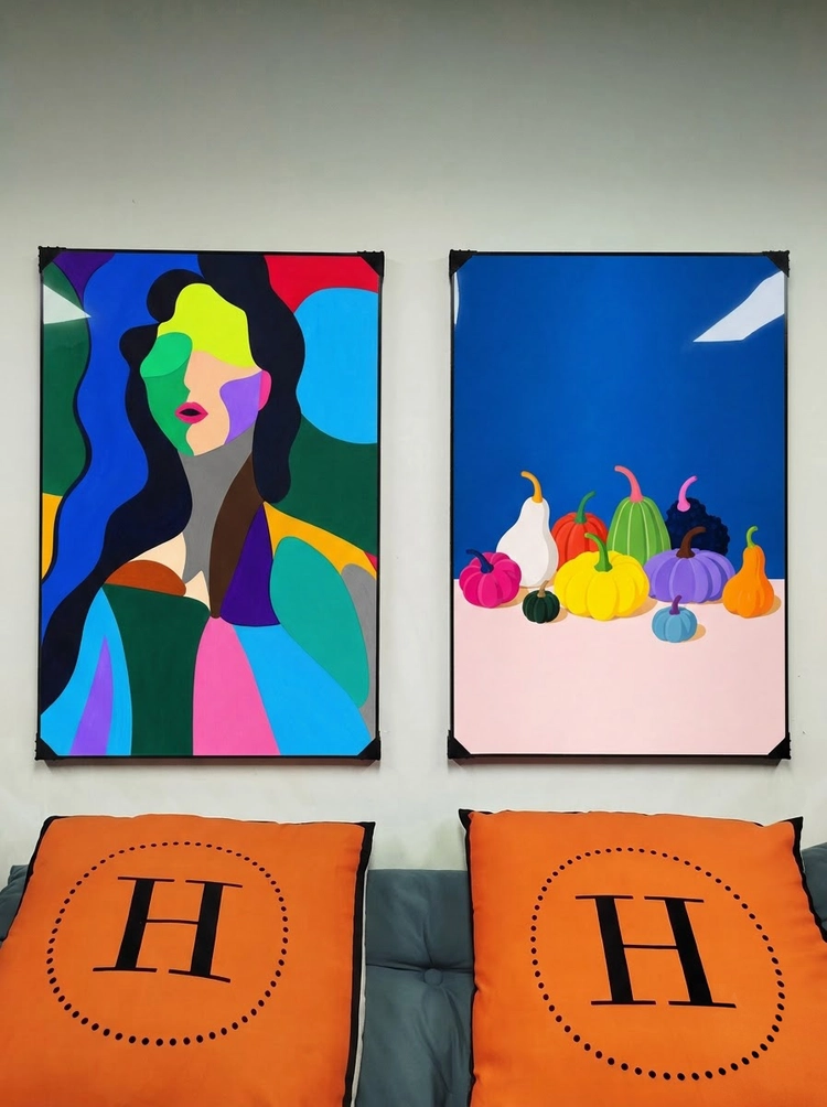 그림 액자 팝아트 인테리어소품 그림액자 호박그림 호박액자 대형그림액자 거실인테리어 아트포스터 캔버스액자 팝아트액자 이미지