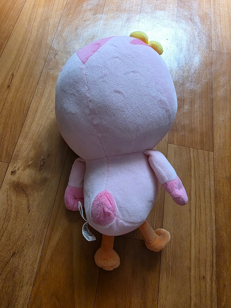 분홍색 리본 아기 새 봉제인형 이미지