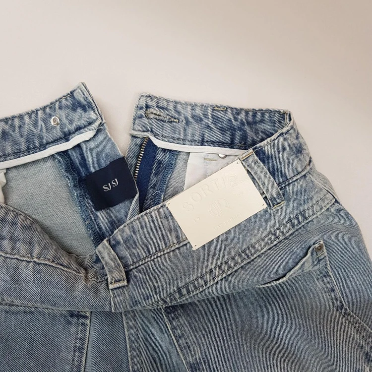 한섬 SJSJ 2023 하이라이즈 핀턱 와이드 데님 팬츠 64-94사이즈 이미지
