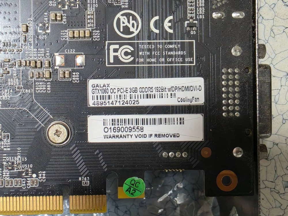 갤럭시 GALAX 지포스 GTX1060 OC D5 3GB 그래픽카드 이미지