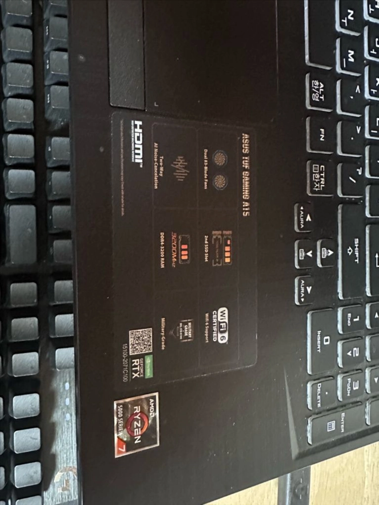 [풀업글/작업용] ASUS TUF A15 게이밍 노트북 (RTX3070 / 램 64GB / 1TB) 네고 가능 이미지