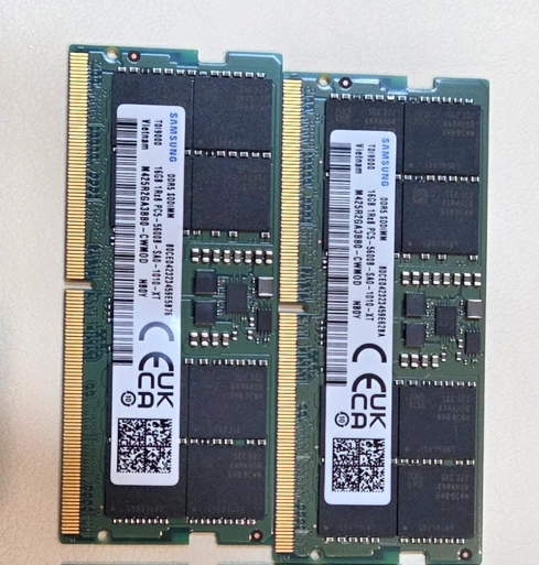 삼성전자 DDR5 노트북 램 16GB 2개 세트 팝니다. - 안심되는 중고거래