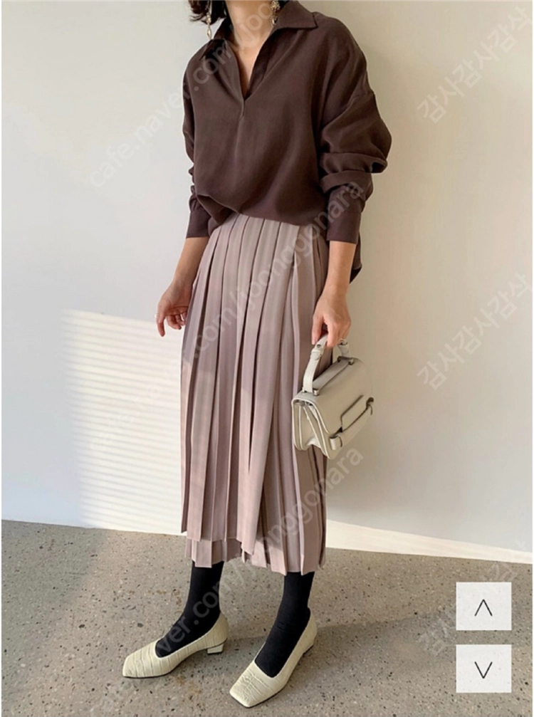 오르 ORR 블랙 플리츠 롱 스커트(M)새상품 이미지