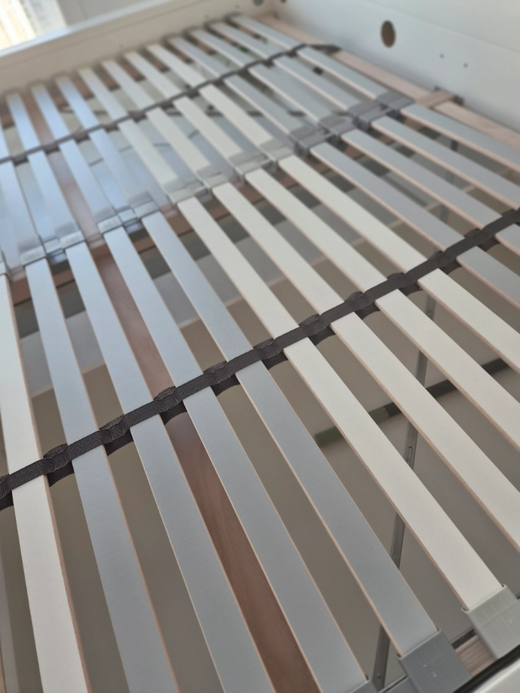 MALM 말름 높은침대프레임+수납상자2, 화이트/뢴세트, 150x200 cm 퀸사이즈 침대 이케아 이미지