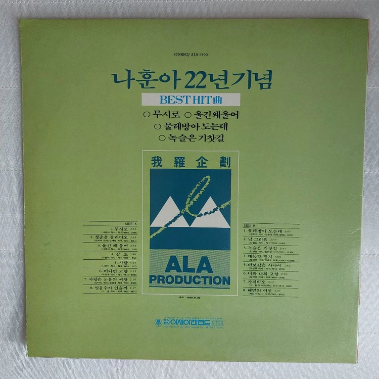 나훈아 22년 기념 BEST HIT LP 이미지