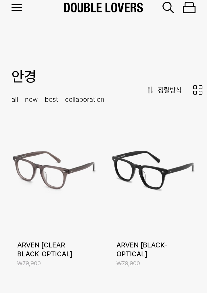 더블러버스 프렌치 스퀘어타입 아넬 뿔테안경 이미지
