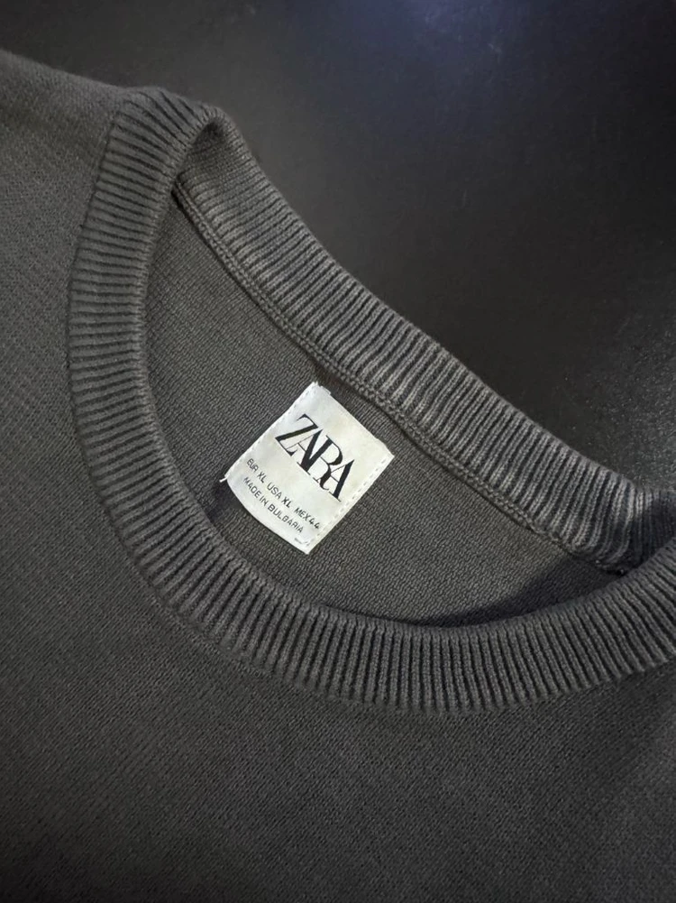자라 ZARA 미니멀 코튼 스웨터 니트 L 빈티지 그레이 이미지