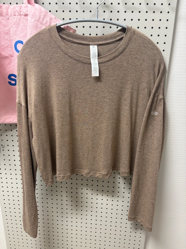 alo 알로 XXS Semi-Sheer Oasis Boxy Long Sleeve 이미지