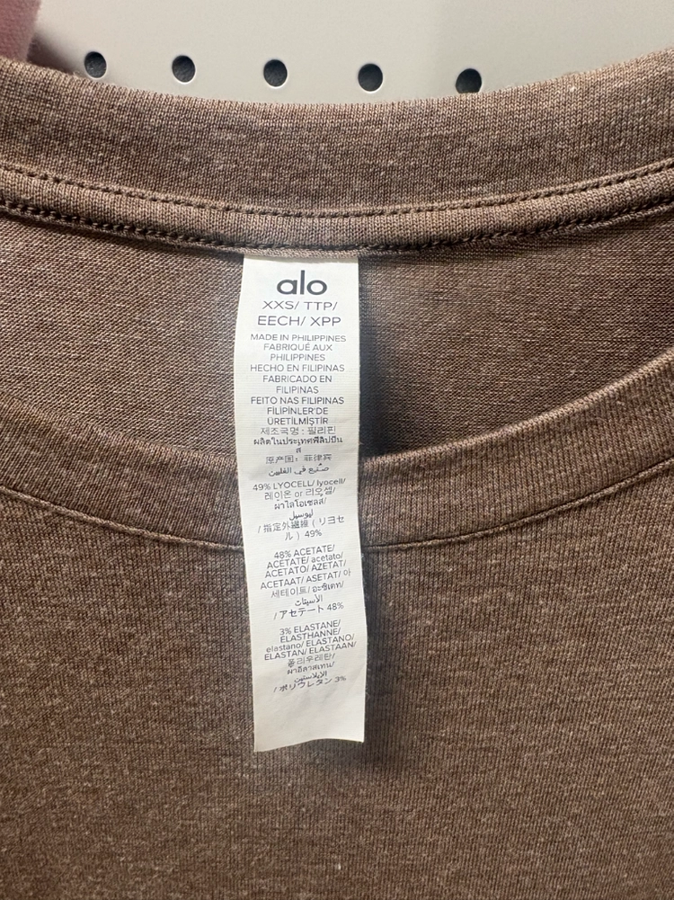 alo 알로 XXS Semi-Sheer Oasis Boxy Long Sleeve 이미지