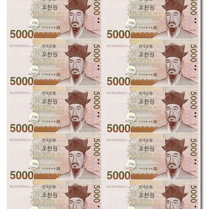 (21년최초발행분) 오천원전지 16매 연결권 [선물 소장] 이미지