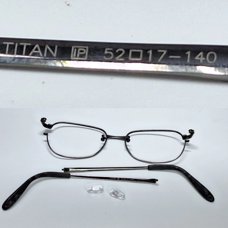 TITAN IP 안경테 안경 52mm 티타늄 이온도금 일본 빈티지 스퀘어 레트로 Y2K 앤틱 복고 아메카지 패션 이미지