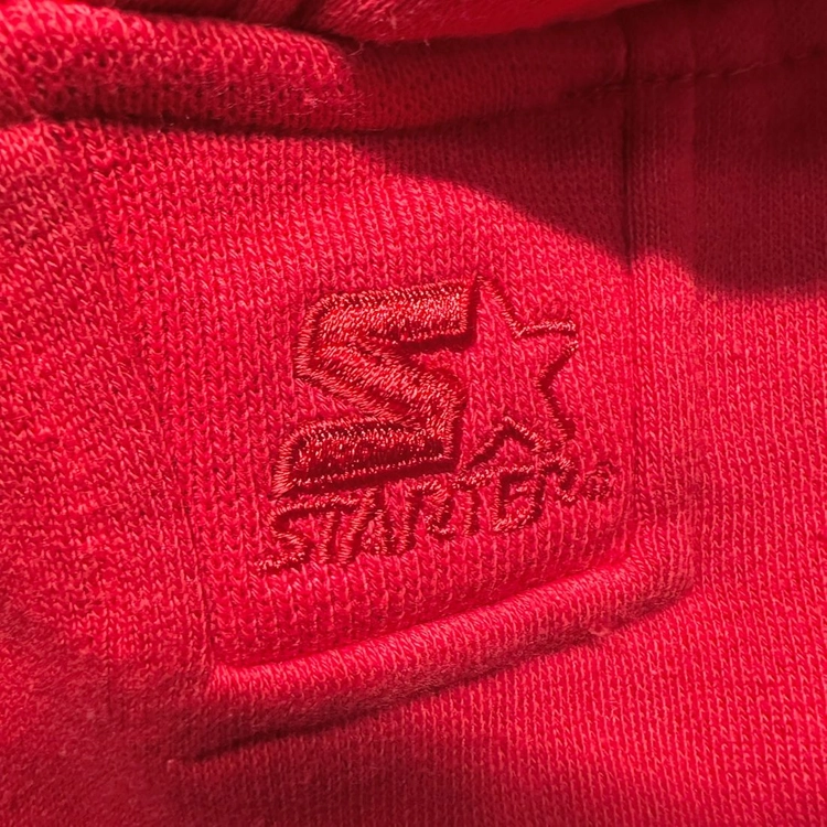 스타터 STARTER 로고 자수 후드티 후드 후드티셔츠 한국제 올드스쿨 빈티지 레드 XL 이미지