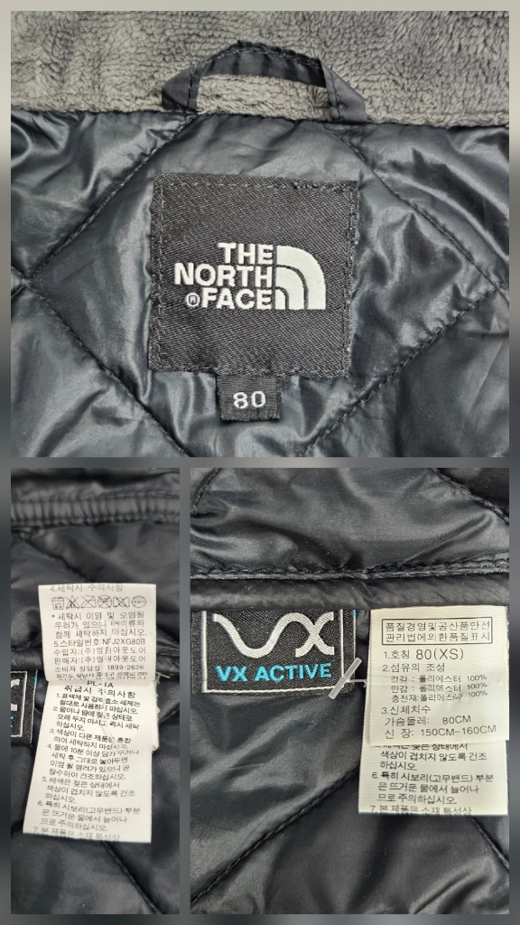 노스페이스 다이아몬드 퀼팅 VX ACTIVE 경량 패딩 자켓 / 여 80 블랙 이미지