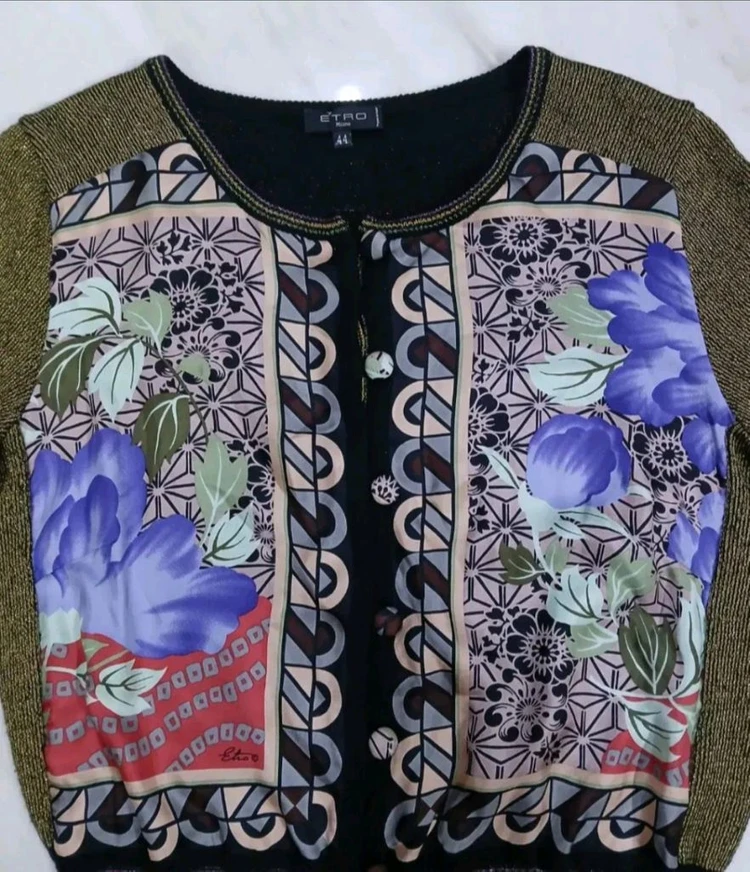 [이태리 정품 44] ETRO 에트로 실크 니트 가디건 자켓 랑방 토리버치 한섬 시스템 타임 시리즈 아미 꼼데가르송 이미지