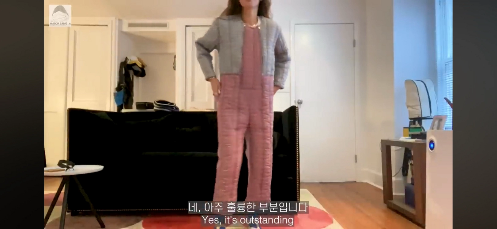 임상아 카론 칼라한 퀼팅 점프수트 s 사이즈 이미지