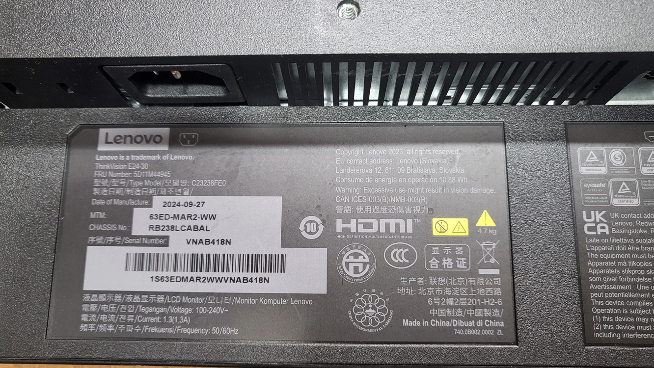 레노버 Thinkvision E24-30 24인치 모니터 이미지