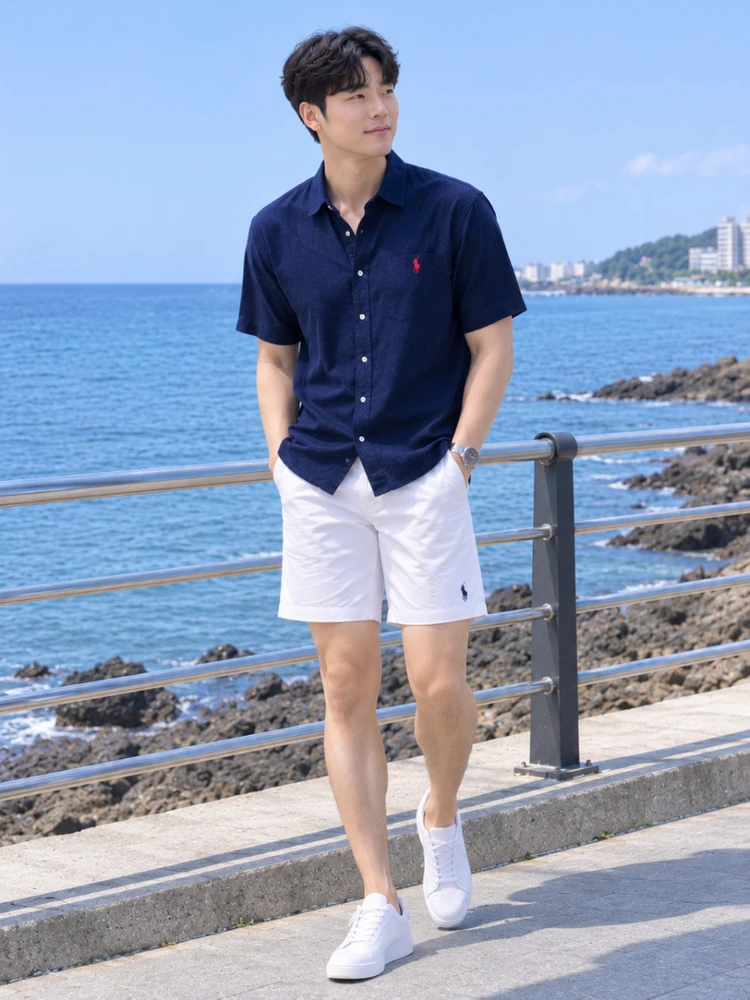 폴로 셔츠+반바지 이미지