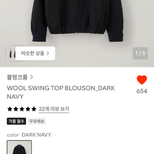 블랭크룸 울자켓 네이비 3사이즈 이미지