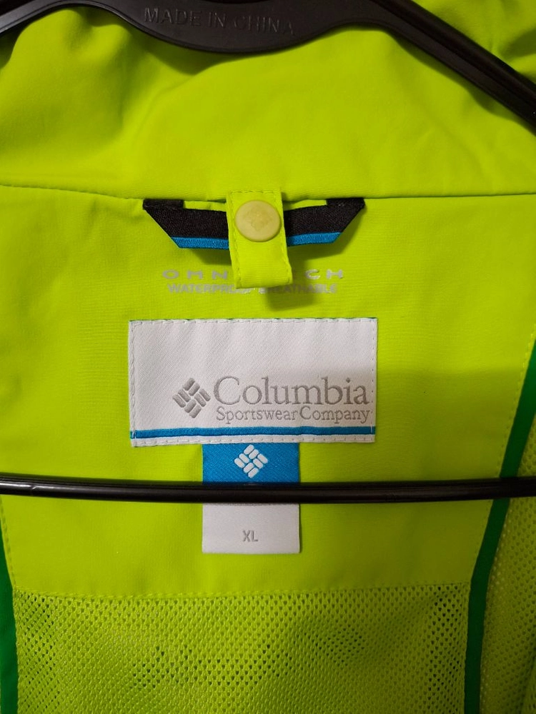 XL,컬럼비아바람막이,Columbia 방수 자켓,등산복,운동복,아웃도어,라임색,남녀공용,윈드브레이커 이미지