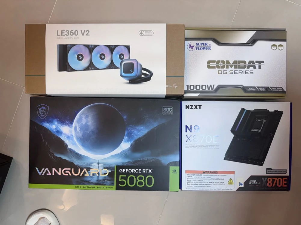 고성능 완본체 5080 뱅가드 x870e 하이닉스a다이언락 9800x3d 이미지