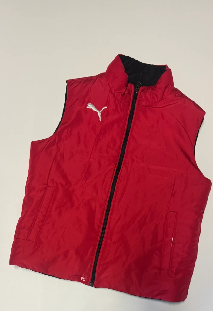 여성 푸마 PUMA 리버시블 경량 베스트 패딩 조끼 M 검빨 이미지