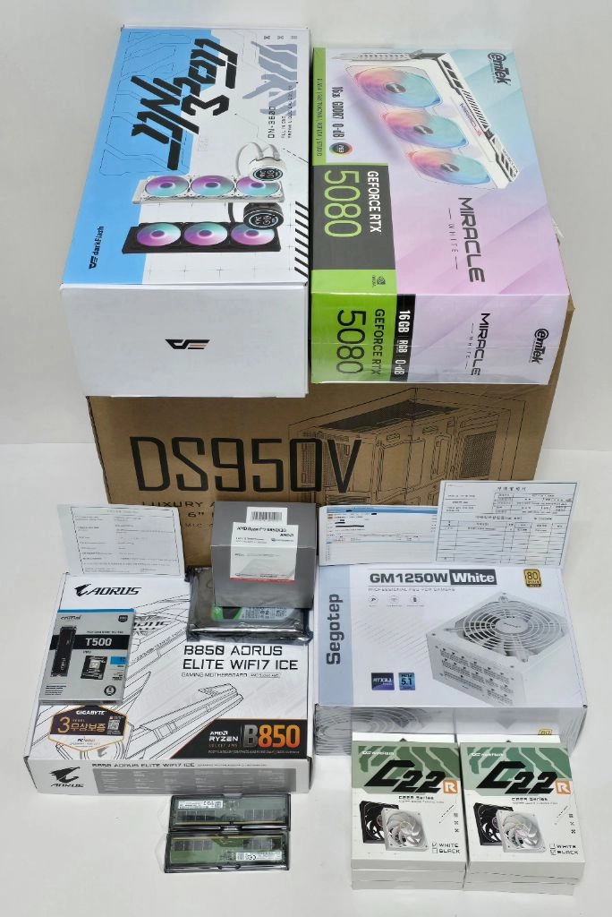 (9850X3D RTX5080 미라클 새제품) 32GB, B850, 수랭,1250W GOLD, 방송게이밍컴퓨터본체 이미지