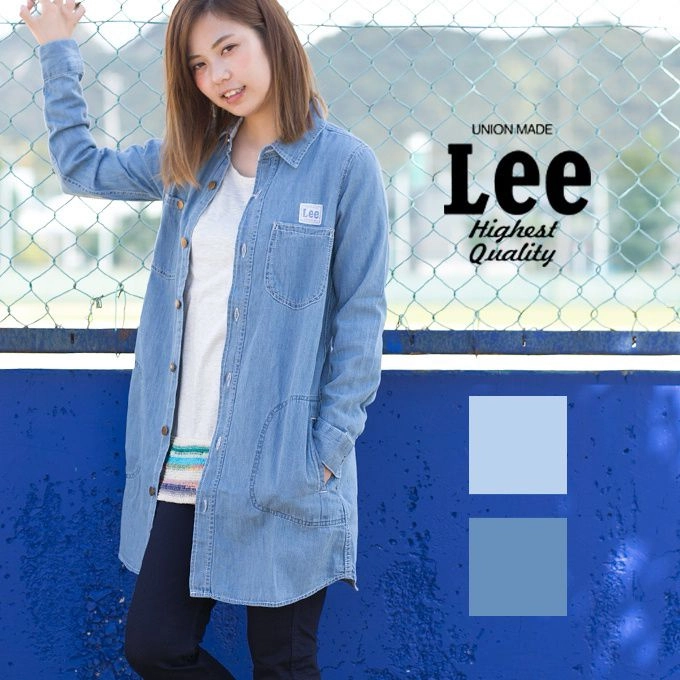 44~55) Lee 재팬 여성 연청 데님 원피스자켓(폴로&LVC&리바이스&빔즈빔스&타미&단톤&메종키츠네) 이미지