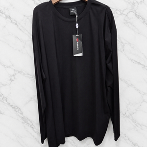 4XL,120,빅사이즈,택있는 새상품 )) WHO 무지 긴팔티셔츠! 블랙 색상~ 이미지