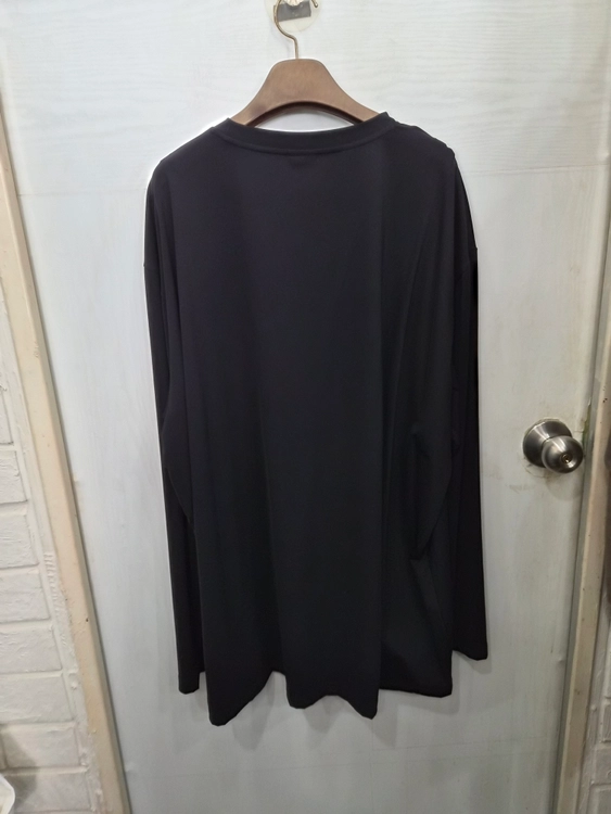 4XL,120,빅사이즈,택있는 새상품 )) WHO 무지 긴팔티셔츠! 블랙 색상~ 이미지