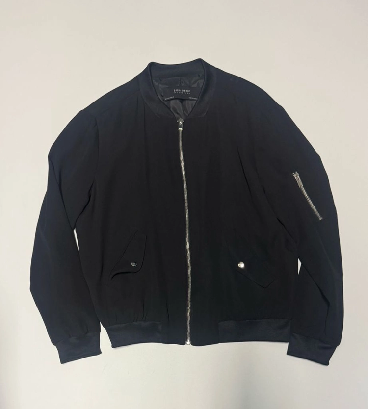 여성 자라 ZARA 암 포켓 블루종 집업 자켓 블랙 이미지