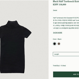 더바넷 하프 터틀넥 니트 드레스 블랙 1회착용 이미지