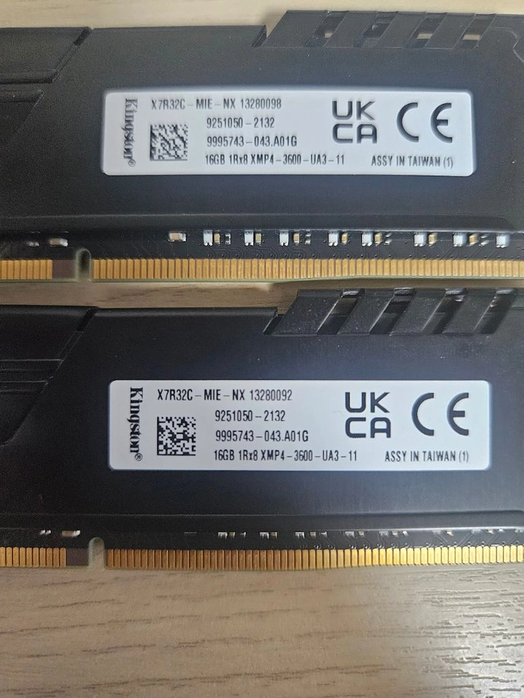 킹스톤 하이퍼엑스 퓨리 DDR4 16GB x2 32GB 3600 이미지