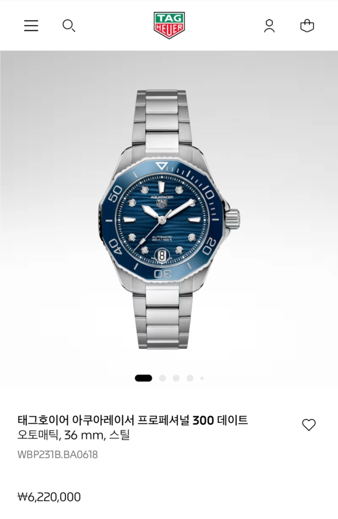 [판매/교환] 태그호이어 아쿠아레이서 36 다이아8p 이미지