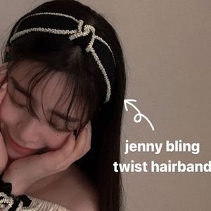 비즈 리본 꼬임 헤어밴드 머리띠 이미지