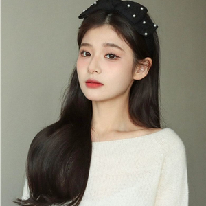 진주 리본 헤어밴드 머리띠 이미지