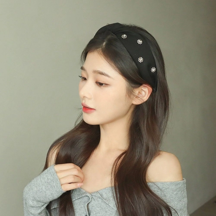 진주 리본 헤어밴드 머리띠 이미지