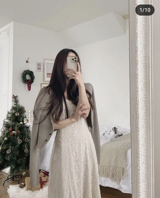 르 마스터피스 자수 뷔스티에 롱 원피스 이미지