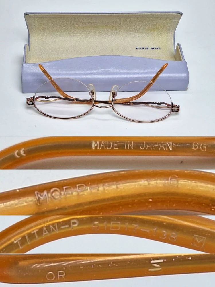 00s 일본제 빈티지/모르페 MORPHEE 106 안경테 안경 51mm 순티타늄 반무테 여성용 보석장식 Y2K 패션 이미지