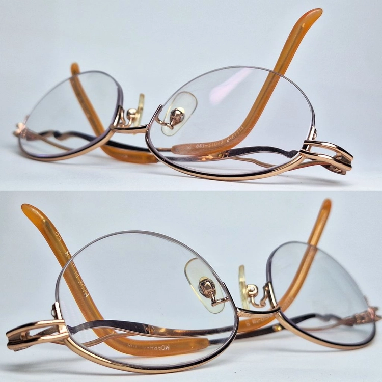 00s 일본제 빈티지/모르페 MORPHEE 106 안경테 안경 51mm 순티타늄 반무테 여성용 보석장식 Y2K 패션 이미지