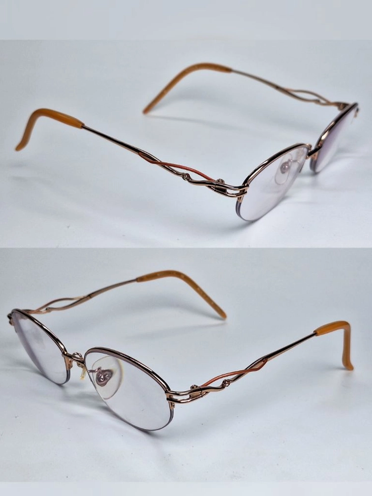00s 일본제 빈티지/모르페 MORPHEE 106 안경테 안경 51mm 순티타늄 반무테 여성용 보석장식 Y2K 패션 이미지