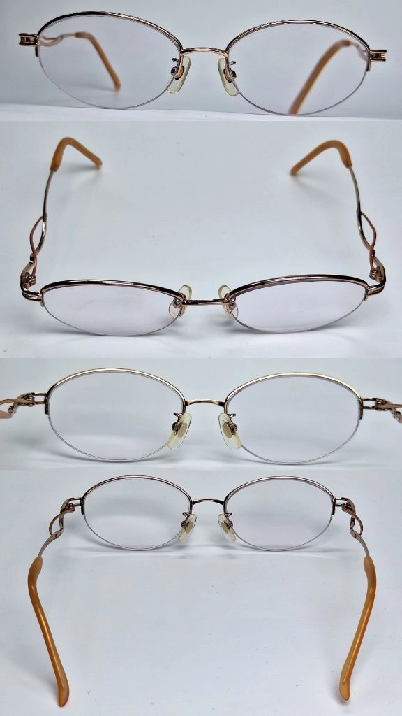 00s 일본제 빈티지/모르페 MORPHEE 106 안경테 안경 51mm 순티타늄 반무테 여성용 보석장식 Y2K 패션 이미지