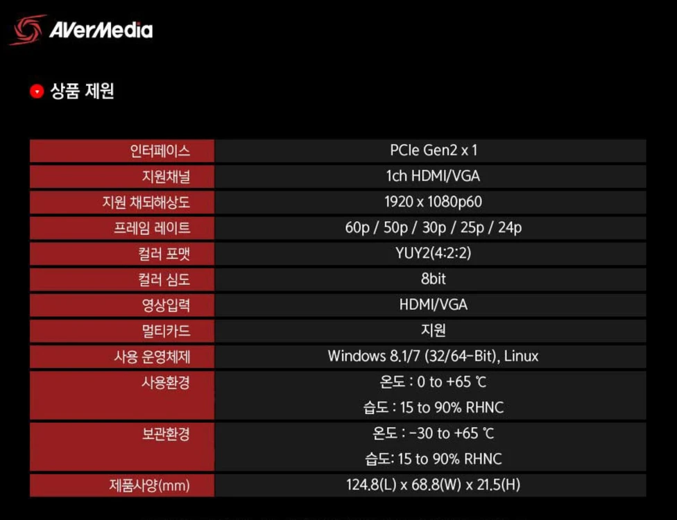 에버미디어 CD311 HD 캡쳐보드 이미지