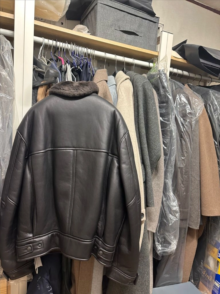 타임옴므 24FW 램스킨 집업 자켓 무스탕 이미지