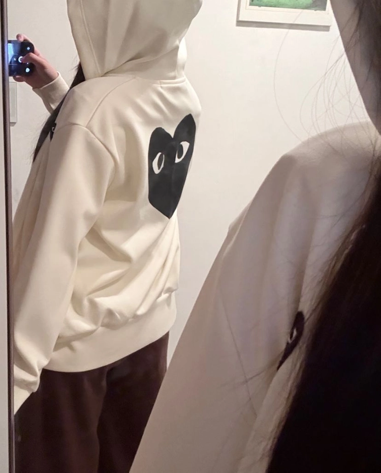 <정품> 꼼데가르송 블랙하트와펜 여자 후드집업 이미지