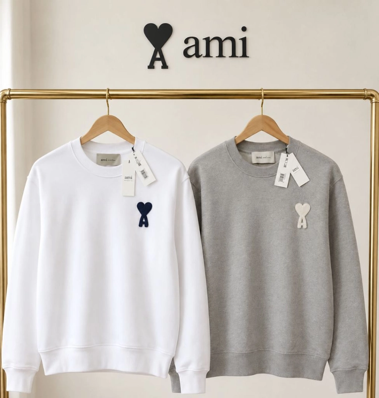 #신상# AMI 알렉상드르 마티우시 하트 빅로고 맨투맨 이미지