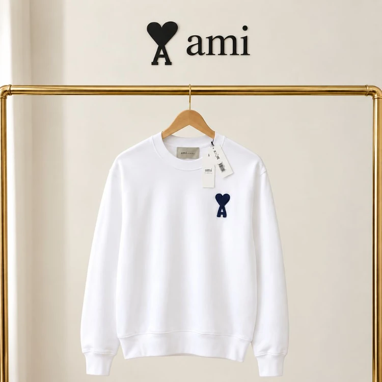 #신상# AMI 알렉상드르 마티우시 하트 빅로고 맨투맨 이미지