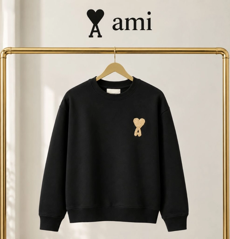 #신상# AMI 알렉상드르 마티우시 하트 빅로고 맨투맨 이미지