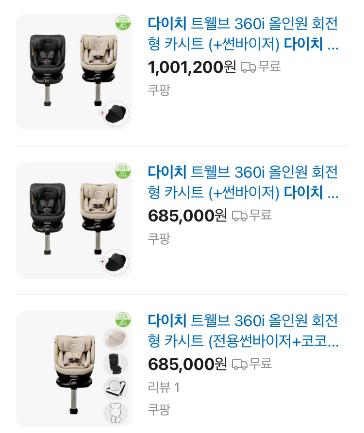 미개봉 상품) 다이치 트웰브 360i 올인원 카시트 - 샌드베이지( +썬바이저) 이미지